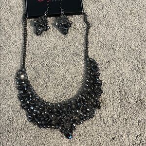 Chic Rhinestone Necklace and Earring Set